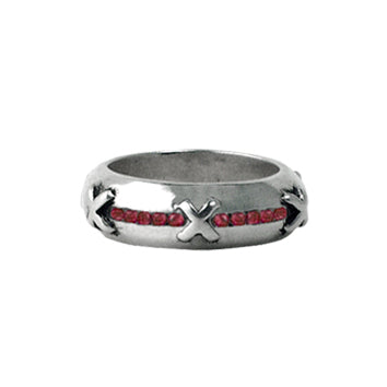X BAND RING w/ PRECIOUS STONES
