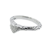 RIBBON TIARA BAND w/ HEART & PAVÉ CZs