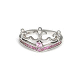 DELICATE TIARA RING w/ PAVÉ PRECIOUS STONE BAND