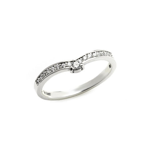 DELICATE TIARA BAND RING w/ PAVÉ PRECIOUS STONE BAND
