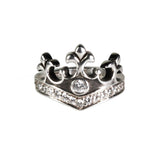 QUEEN TIARA RING w/ CZ & PAVÉ CZ BAND