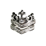 QUEEN TIARA RING w/ CZ & PAVÉ CZ BAND