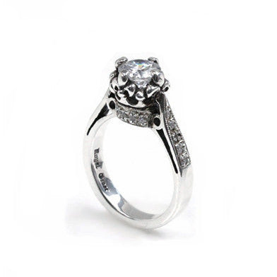 CATHEDRAL RING w/ CZ AND CZ BASE