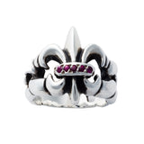 TWISTED FLEUR DE LIS RING w/ PRECIOUS STONES