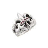 TWISTED FLEUR DE LIS RING w/ PRECIOUS STONES