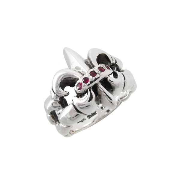 TWISTED FLEUR DE LIS RING w/ PRECIOUS STONES