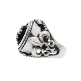 OVAL ONYX FRAME RING w/ CENTER EMBLEM & CZs