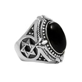 STAR OF DAVID ONYX RING