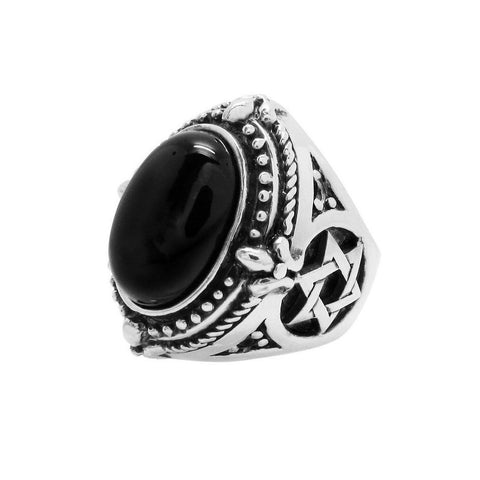 STAR OF DAVID ONYX RING