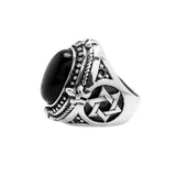 STAR OF DAVID ONYX RING