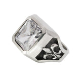 FLEUR DE LIS SQUARE RING w/ CZ