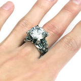 FEATHERED CLAW RING w/ CZ