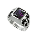 FLEUR DE LIS SQUARE RING w/ CZ