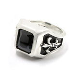 FLEUR DE LIS SQUARE RING w/ CZ