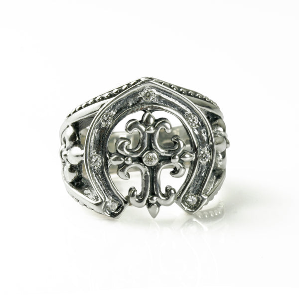 HORSESHOE RING w/ CZs