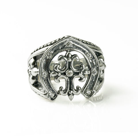 HORSESHOE RING w/ CZs