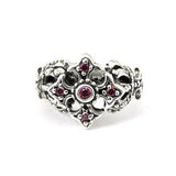 ANTOINETTE FLEUR DE LIS CROSS RING w/ CZS