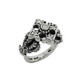 ANTOINETTE FLEUR DE LIS CROSS RING w/ CZS