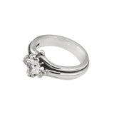 TRIPLE BAND SOLITAIRE RING w/ CZ