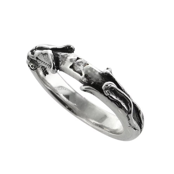 TINY LILY BAND RING w/ CZ