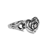 SMALL HEART ROSE RING w/ CZ