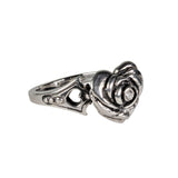 SMALL HEART ROSE RING w/ CZ