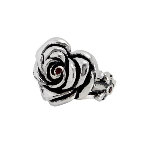 HEART ROSE RING w/ CZs