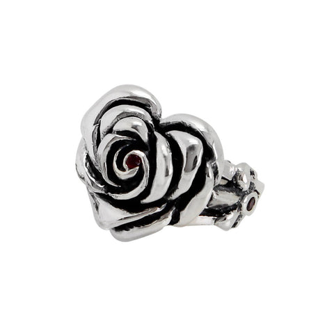 HEART ROSE RING w/ CZs