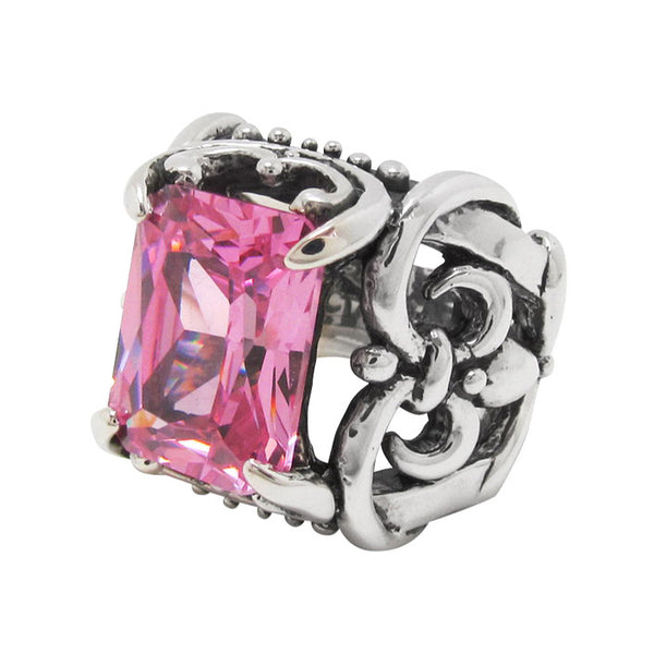 MAGDALANE RING w/ FLEUR DE LIS & CZ