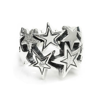 CHUNKY CONSTELLATION RING w/ PAVÉ & SINGLE CZ