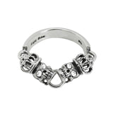SKULLS w/ CROWNS BAND RING & CZ EYES