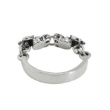 SKULLS w/ CROWNS BAND RING & CZ EYES