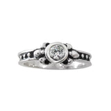 TINY FLEURETTE RING w/ CZ