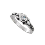 TINY FLEURETTE RING w/ CZ