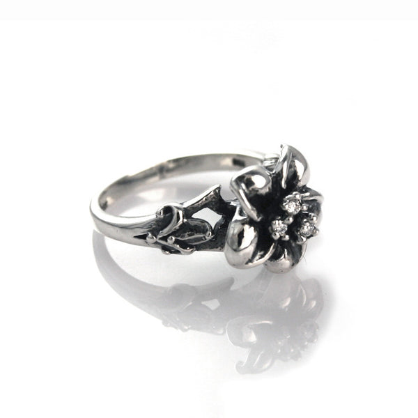 HAWAIIAN DREAM PLUMERIA RING w/ CZ