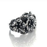 HONOLULU TRIPLE HIBISCUS RING w/ CZs