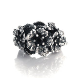 HONOLULU TRIPLE HIBISCUS RING w/ CZs