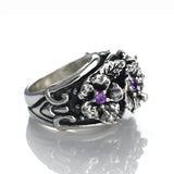 MAUI TRIPLE HIBISCUS RING w/ CZs