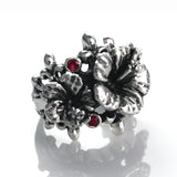 WAILEA TRIPLE HIBISCUS RING w/ CZs