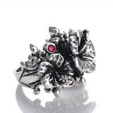 WAILEA TRIPLE HIBISCUS RING w/ CZs