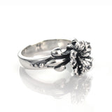 LAHAINA SMALL HIBISCUS RING w/ FLEUR DES LIS SIDES