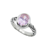 RIBBON BAND w/ OVAL CZ