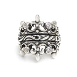 DOUBLE TIARA RIBBON BAND RING w/ PETITE CZ