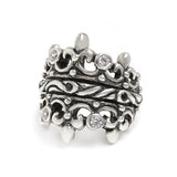 DOUBLE TIARA RIBBON BAND RING w/ PETITE CZ