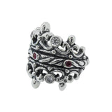 DOUBLE TIARA RIBBON BAND RING w/ PETITE CZ