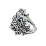 DOUBLE TIARA RIBBON BAND RING w/ CZ