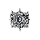 DOUBLE TIARA RIBBON BAND RING w/ CROWN CZ