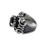 BIG FLEUR DE LIS RING w/ CROWN SET CZ