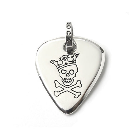 SMOOTH GUITAR PICK PENDANT w/ SKULL
