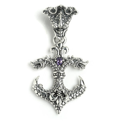 DRAGON ANCHOR PENDANT w/ CZ